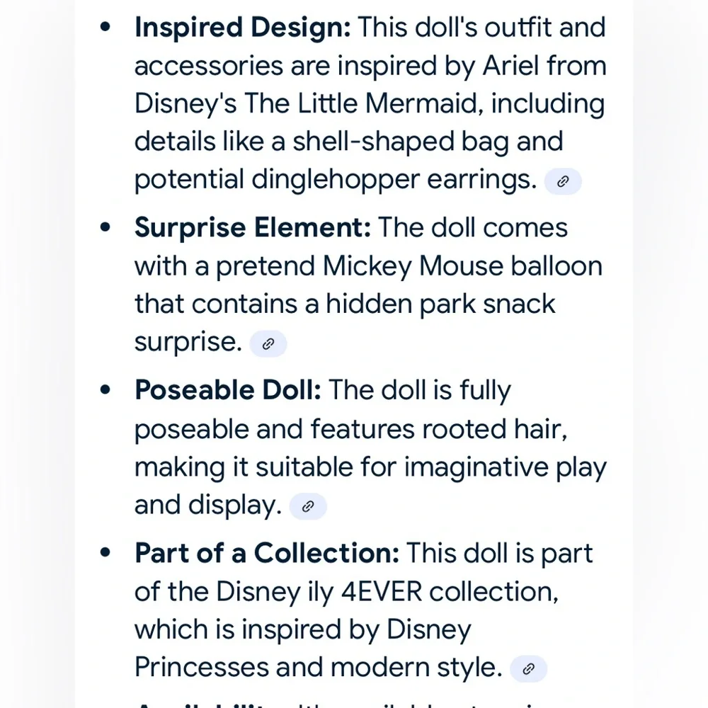 Disney Ariel Doll in Purple and Black Ensemble - Picture 5 of 14